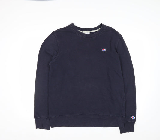 Champion Men's Blue Pullover Sweatshirt L Crew Neck Logo