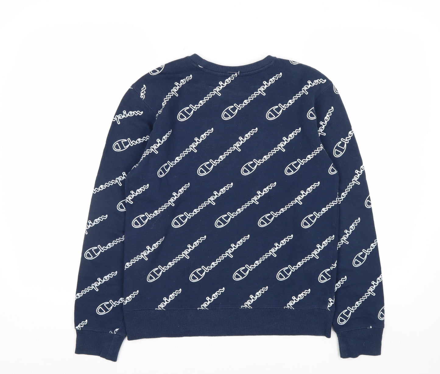 Champion Mens Blue Logo Pullover Sweatshirt Size L Regular Fit