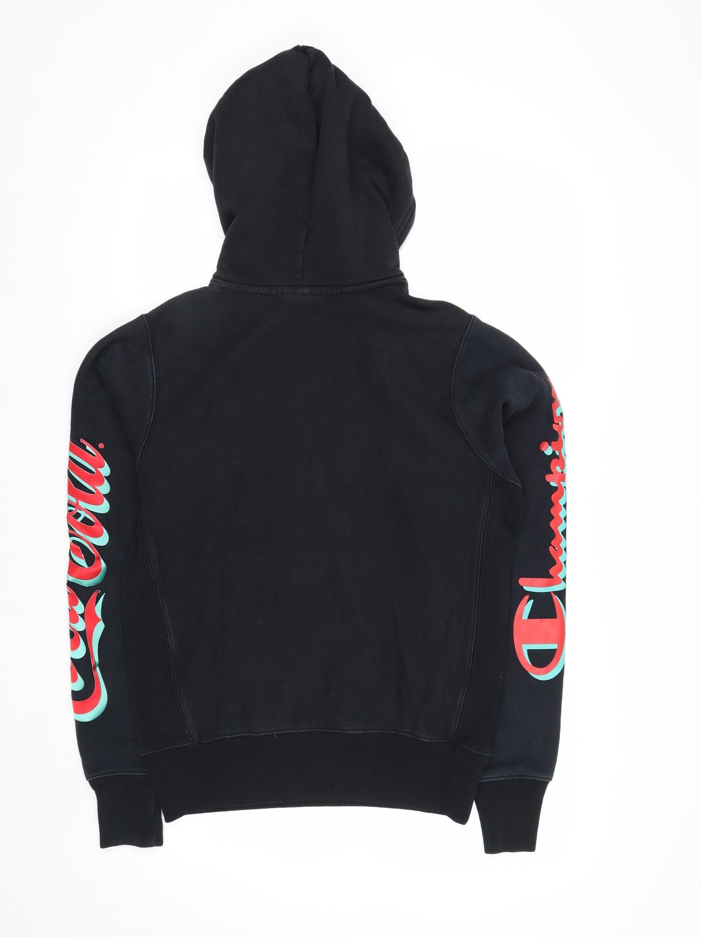 Champion Men's Black Small Pullover Hoodie Coca-Cola Graphic Print