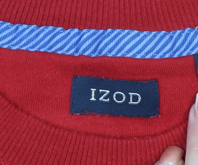 IZOD Men's Red Crew Neck Pullover Sweatshirt Size L