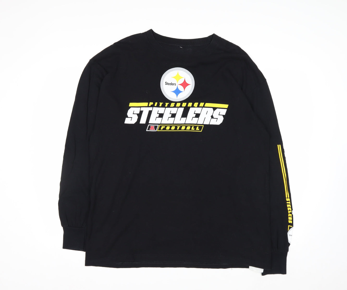 NFL Team Apparel Men's Black XL Pittsburgh Steelers Long Sleeve Shirt