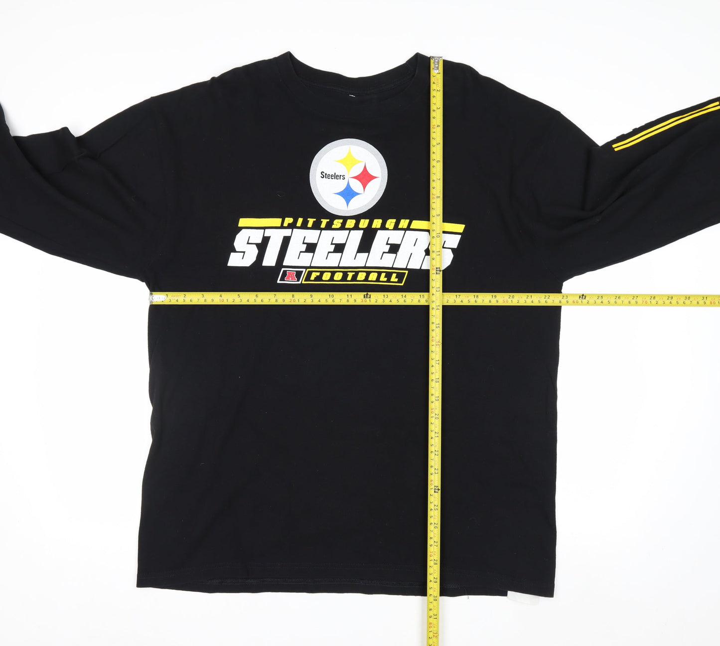 NFL Team Apparel Men's Black XL Pittsburgh Steelers Long Sleeve Shirt