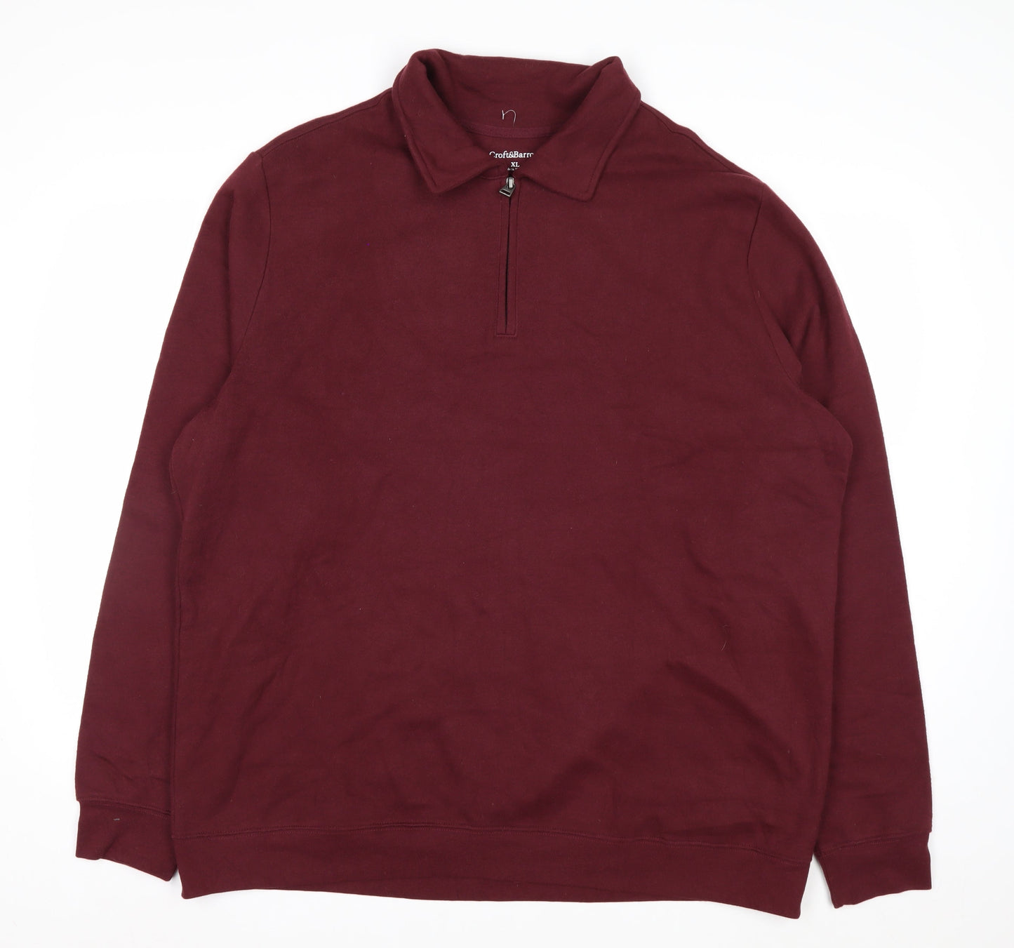 Croft & Barrow Men's Red XL 1/4 Zip Collared Sweatshirt