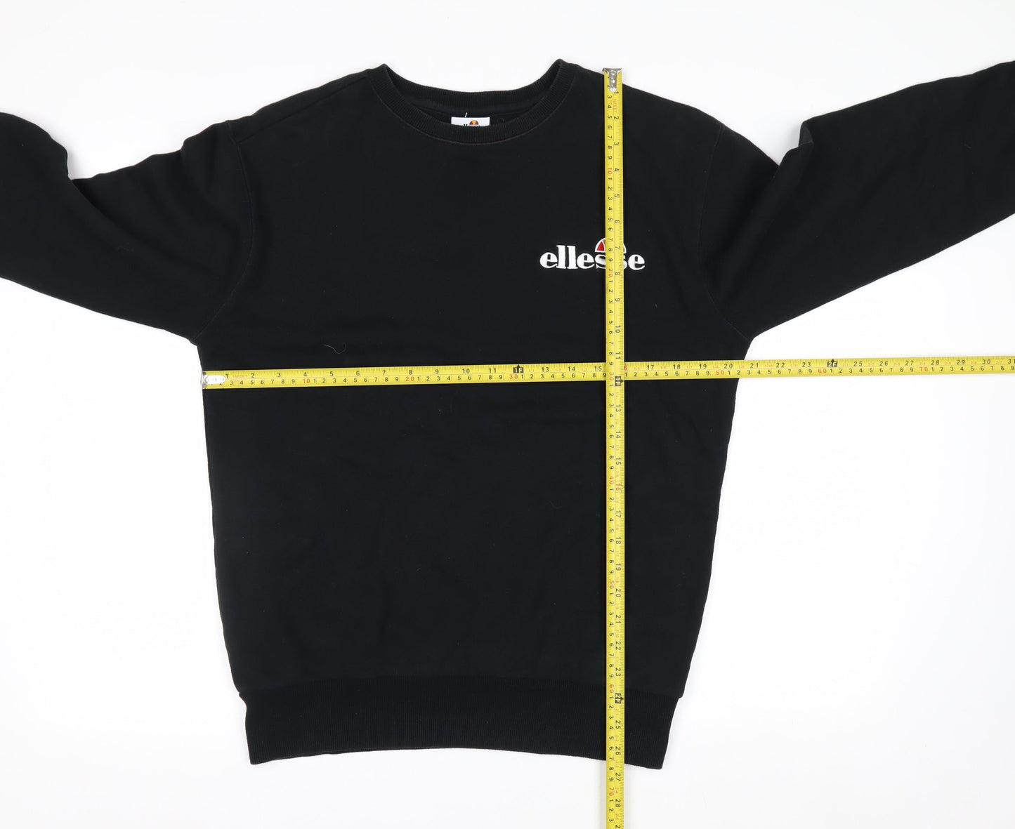 Ellesse Mens Black Crew Neck Pullover Sweatshirt M
