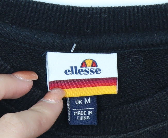 Ellesse Mens Black Crew Neck Pullover Sweatshirt M