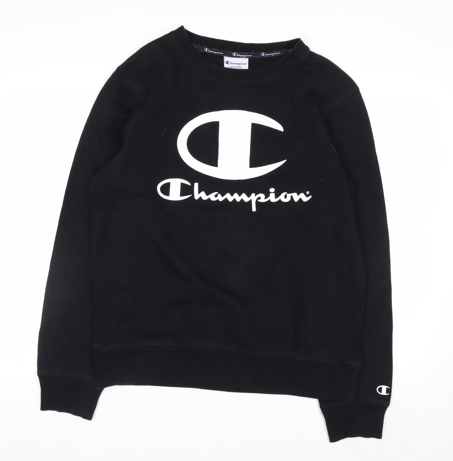 Champion Men's Black Small Pullover Sweatshirt Logo Fleece