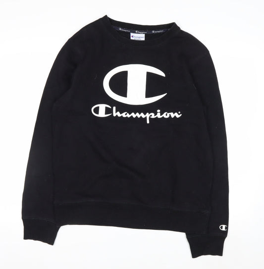 Champion Men's Black Small Pullover Sweatshirt Logo Fleece