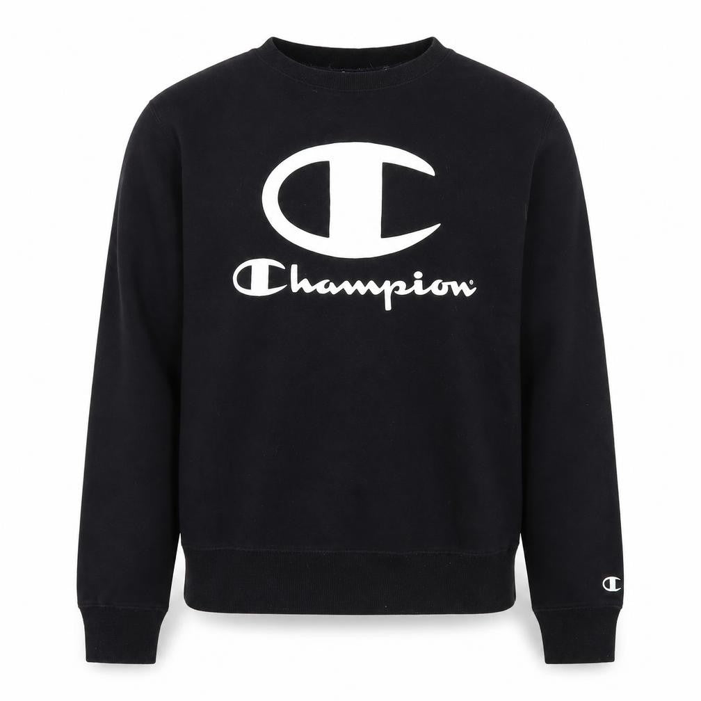 Champion Men's Black Small Pullover Sweatshirt Logo Fleece