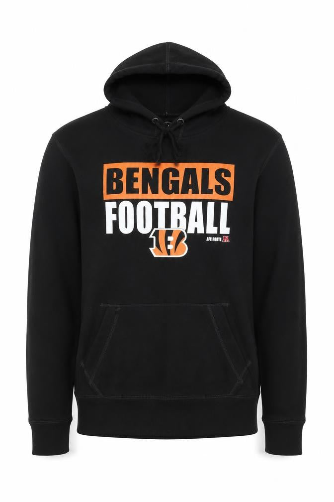47 Mens Black Bengals Football Pullover Hoodie Medium