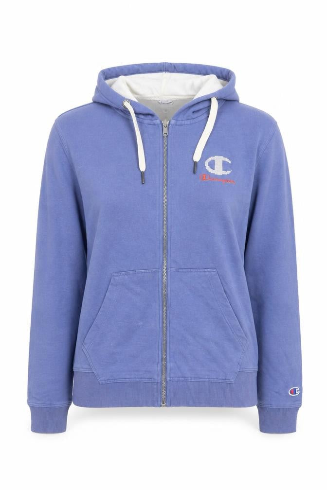 Champion Women's Blue Full Zip Hoodie Size M Cotton Blend