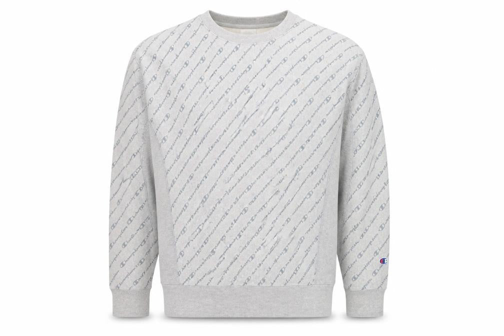 Champion Men's Grey Reverse Weave Logo Pullover Sweatshirt Size L