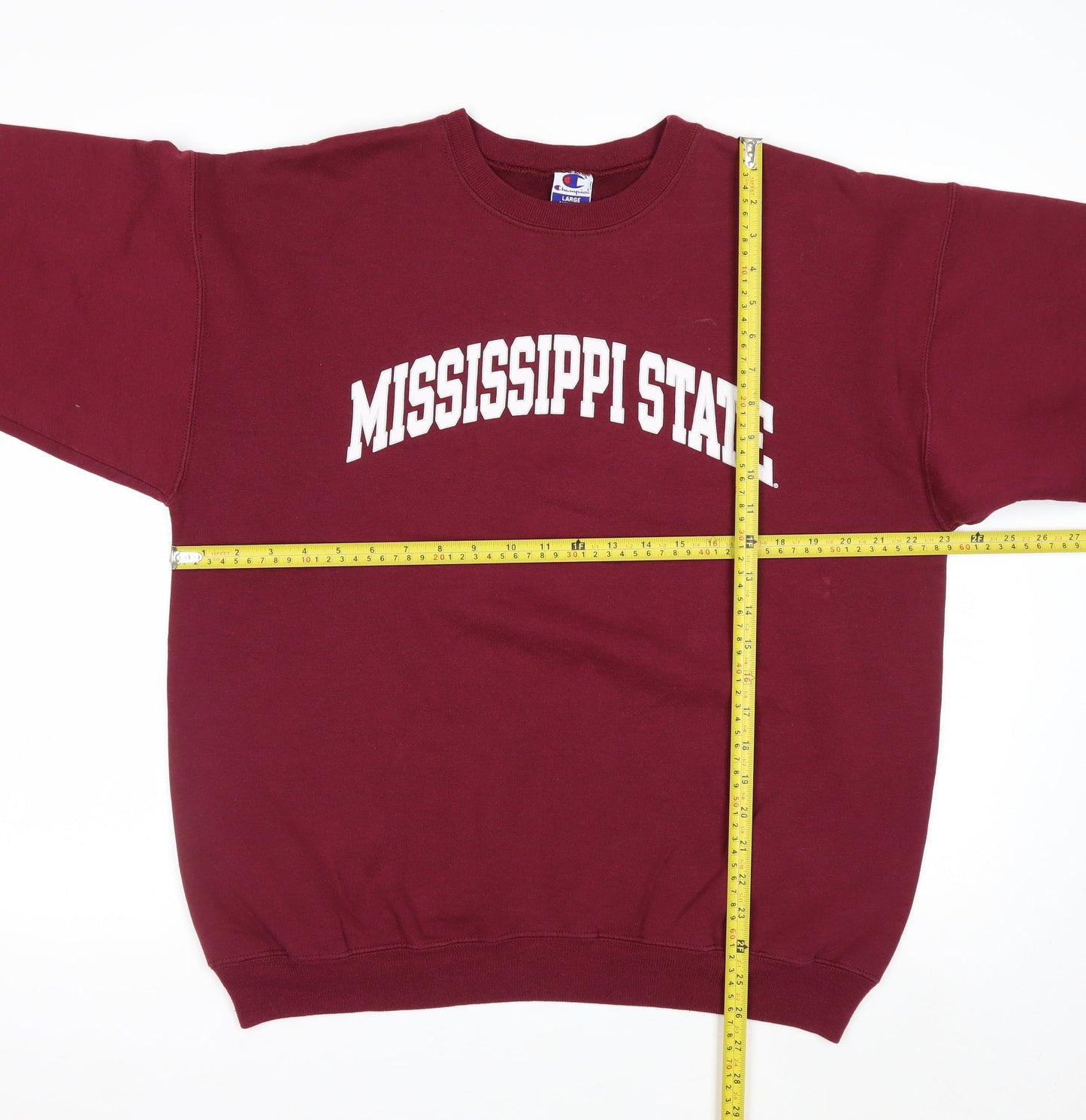 Champion Mens Red Large Pullover Sweatshirt Mississippi State Logo
