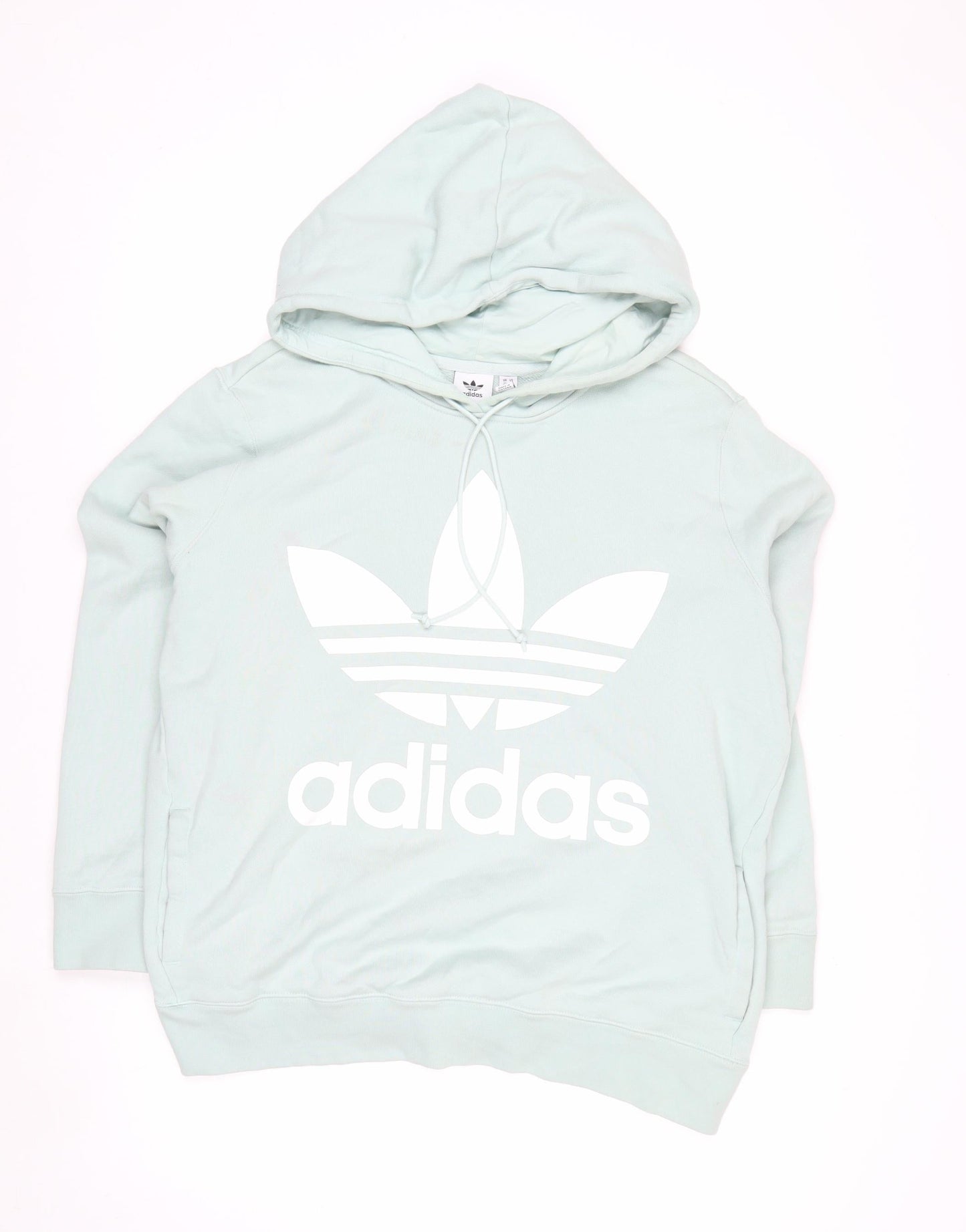 Adidas Womens Mint Green Pullover Hoodie XL UK 22 Casual Logo Sweatshirt