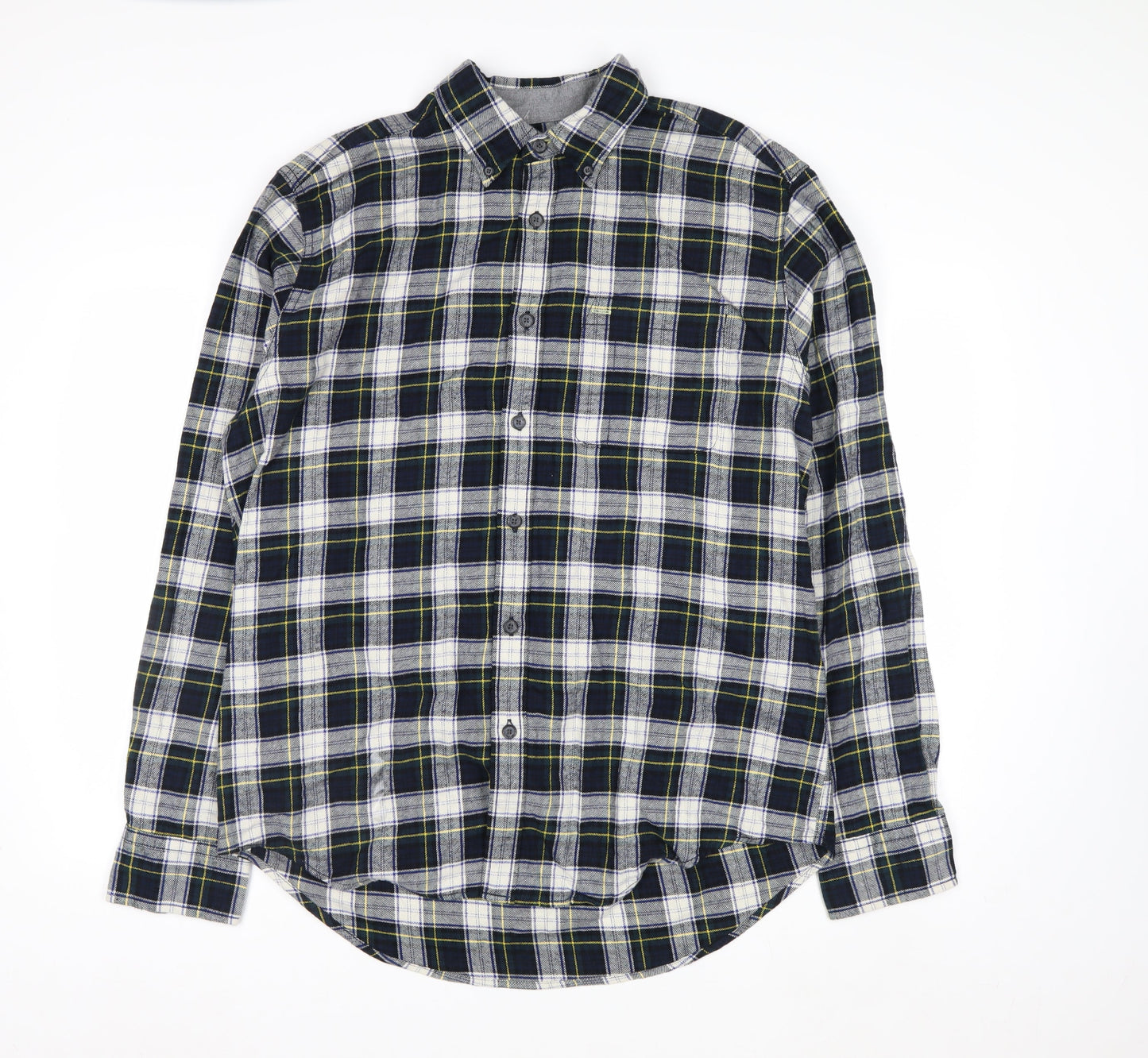 Eddie Bauer Men's Blue Long Sleeve Check Flannel Shirt Size L
