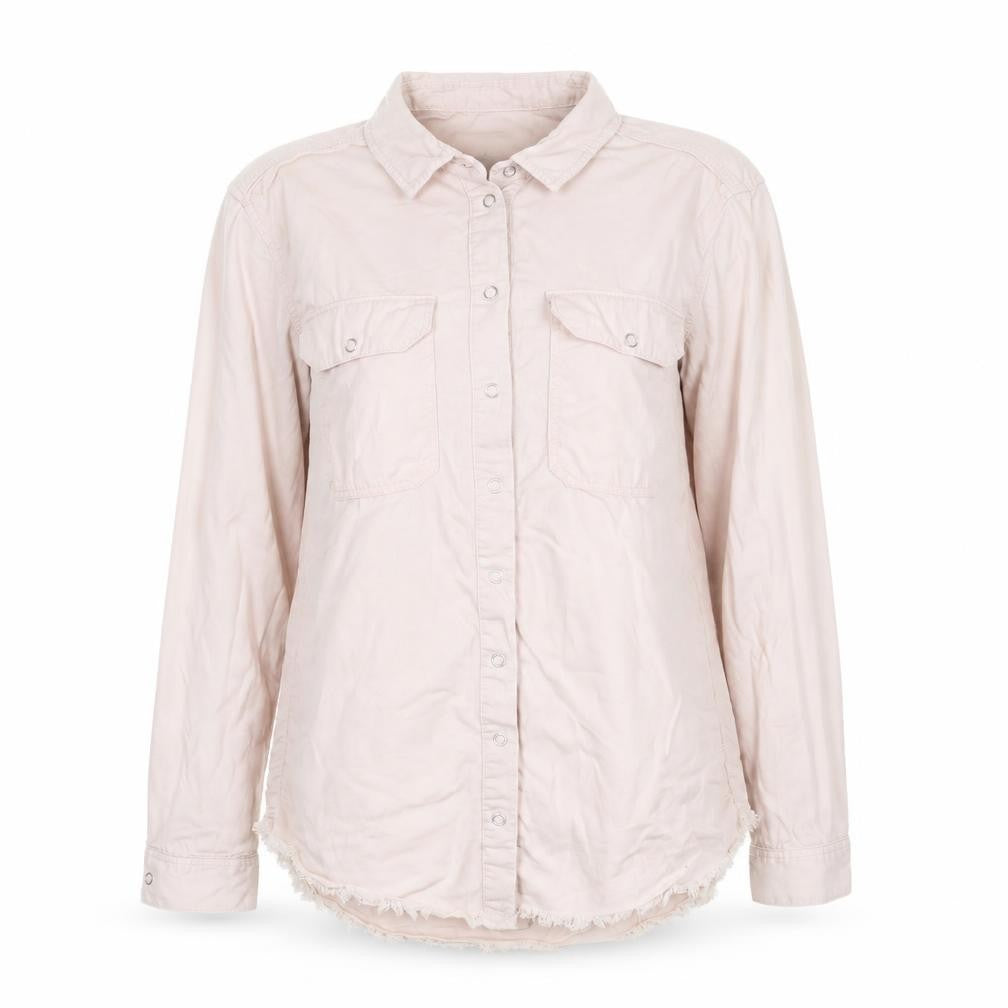 New Look Women Beige Cotton Button-Up Shirt UK 10 Long Sleeve