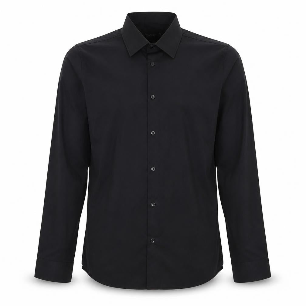 Cedarwood State Men's Black Slim Fit Long Sleeve Button-Up Shirt 14.5