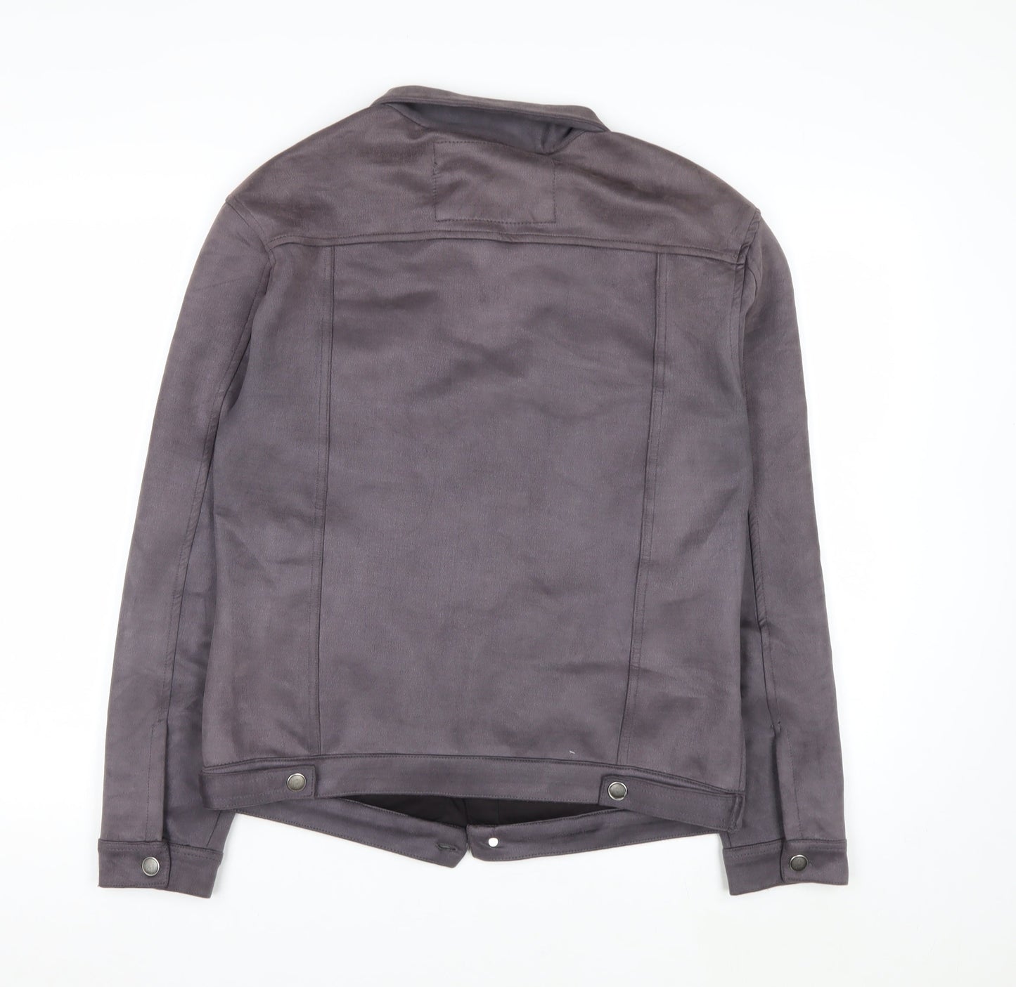 Marrakech Women’s Grey Suede Basic Jacket L Collared Button Front