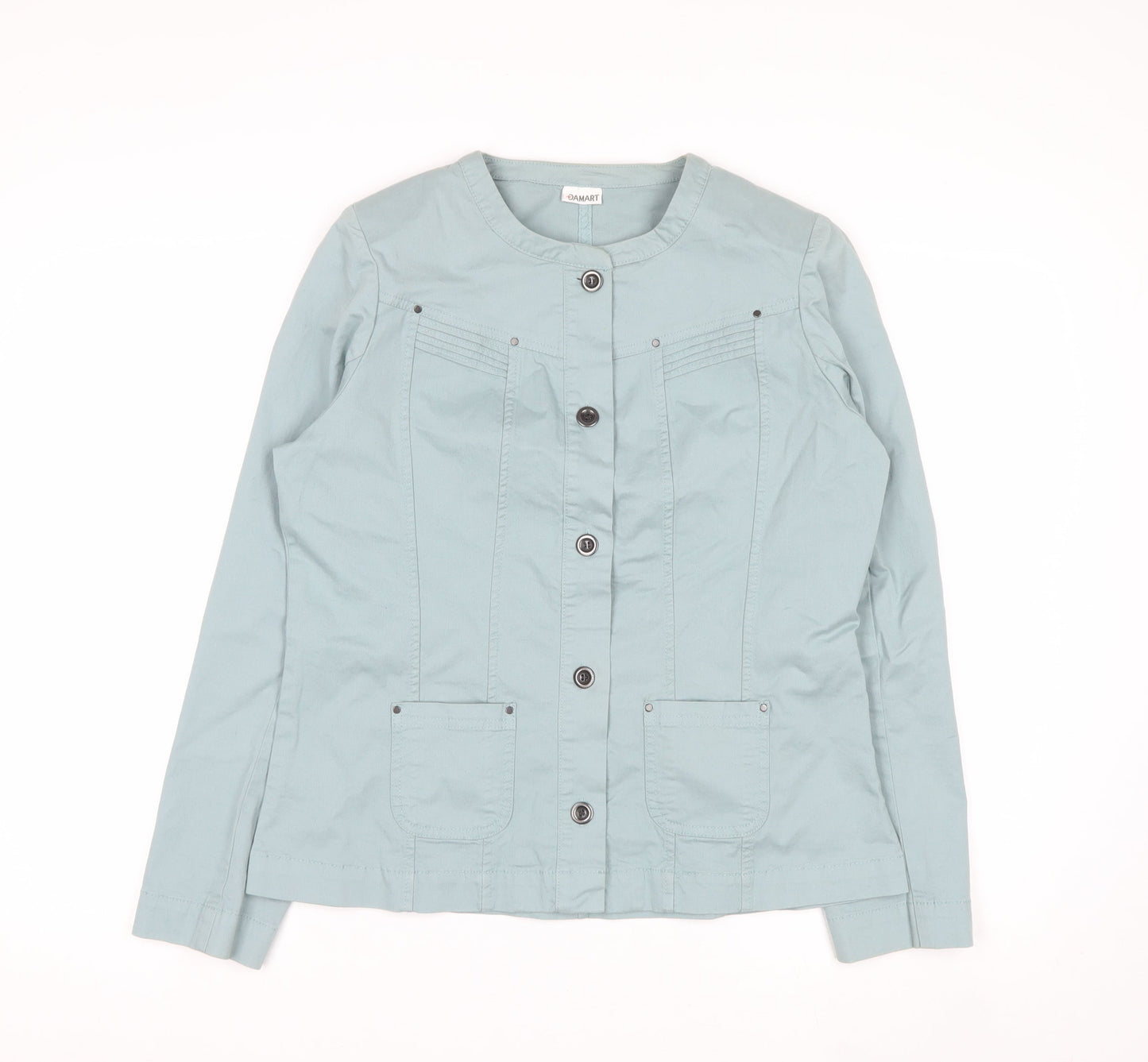 Damart Women’s Green Cotton Blend Button Jacket Size 14