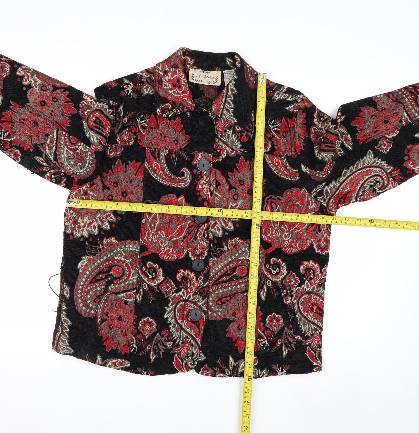 Life Style Women's Multicoloured Paisley Jacket L Bohemian Retro Style