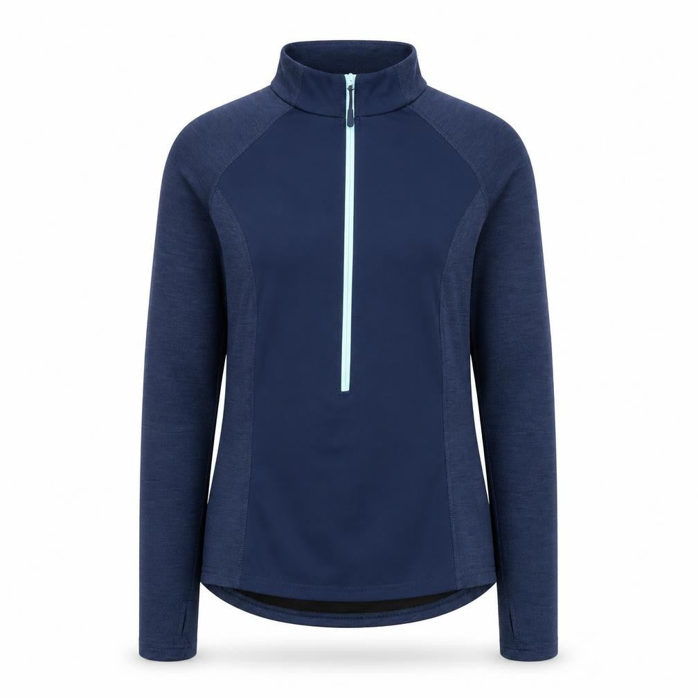 Crane Womens Blue Size 10 1/2 Zip Long Sleeve Pullover Sweatshirt