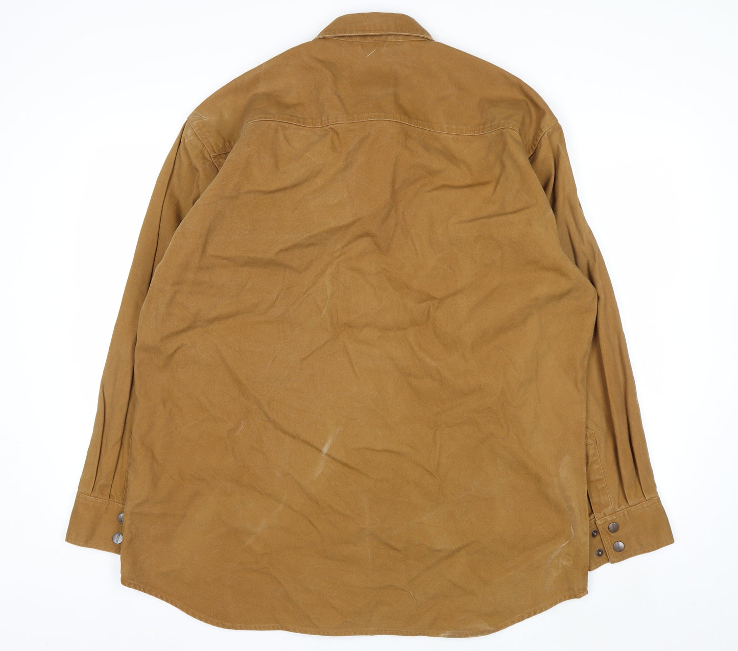 Dakota Men's Brown Cotton Workwear Shirt L Long Sleeve Button-Up