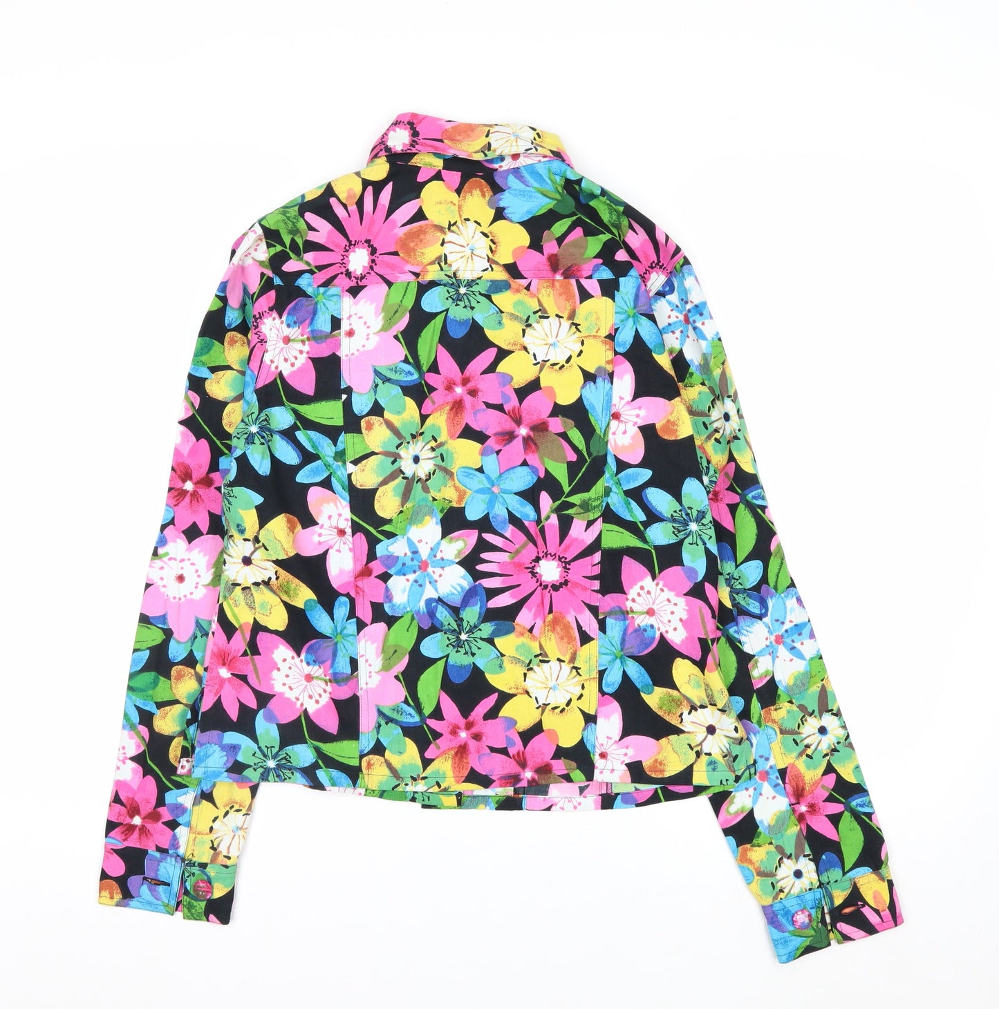 New Identity Women's Multicoloured Floral Cotton Jacket Size S