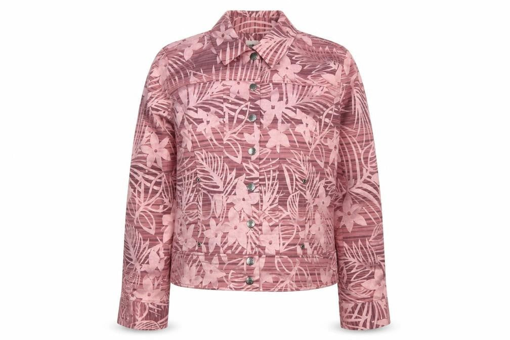 Christopher & Banks Women's Pink Floral Button Jacket Size M