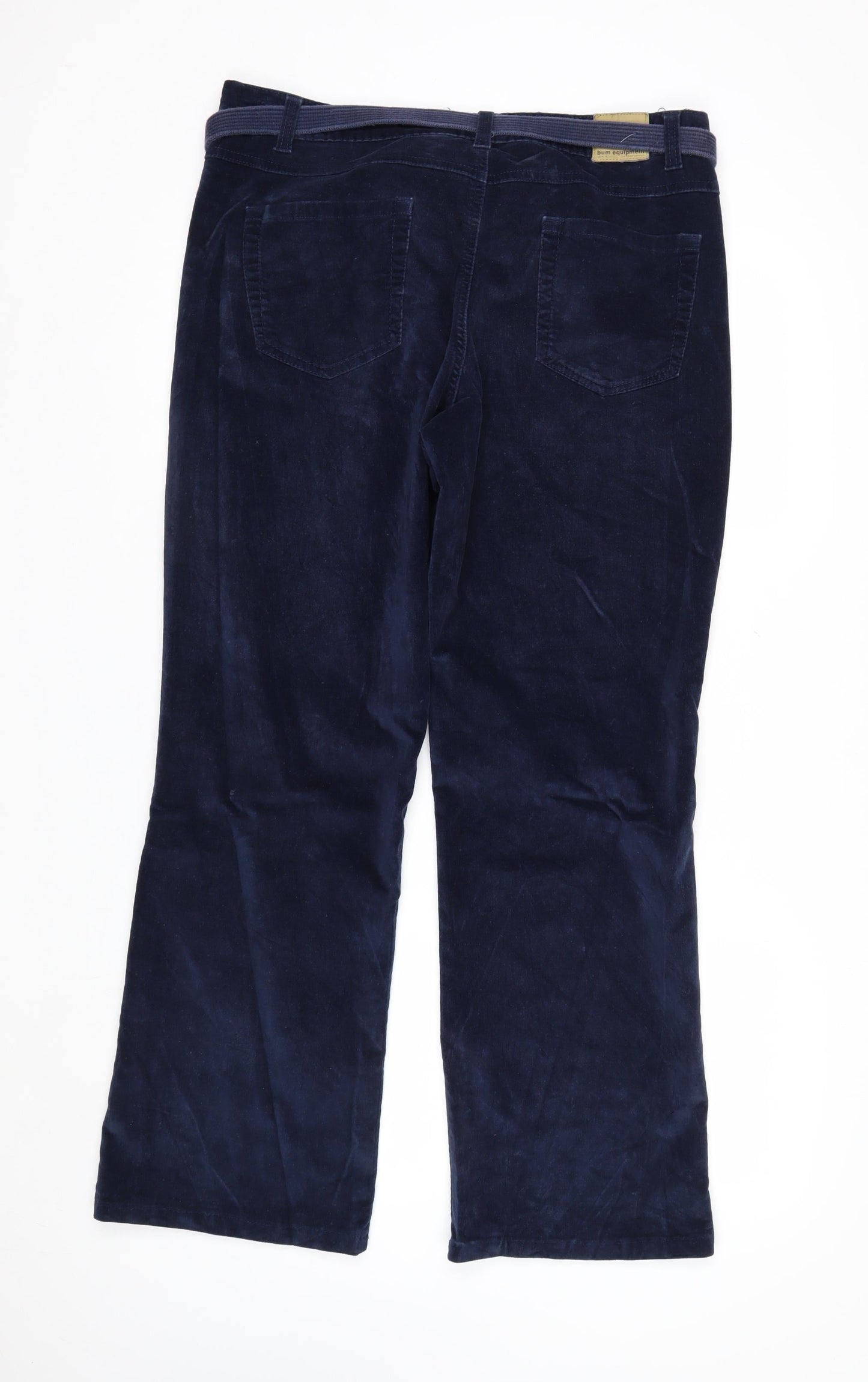 B.U.M. Equipment Women Blue Corduroy Stretch Trousers Size 16