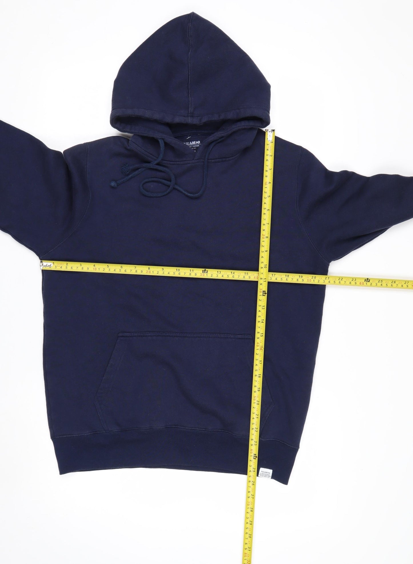 Pull & Bear Men’s Blue Pullover Hoodie Size M Regular Fit Fleece