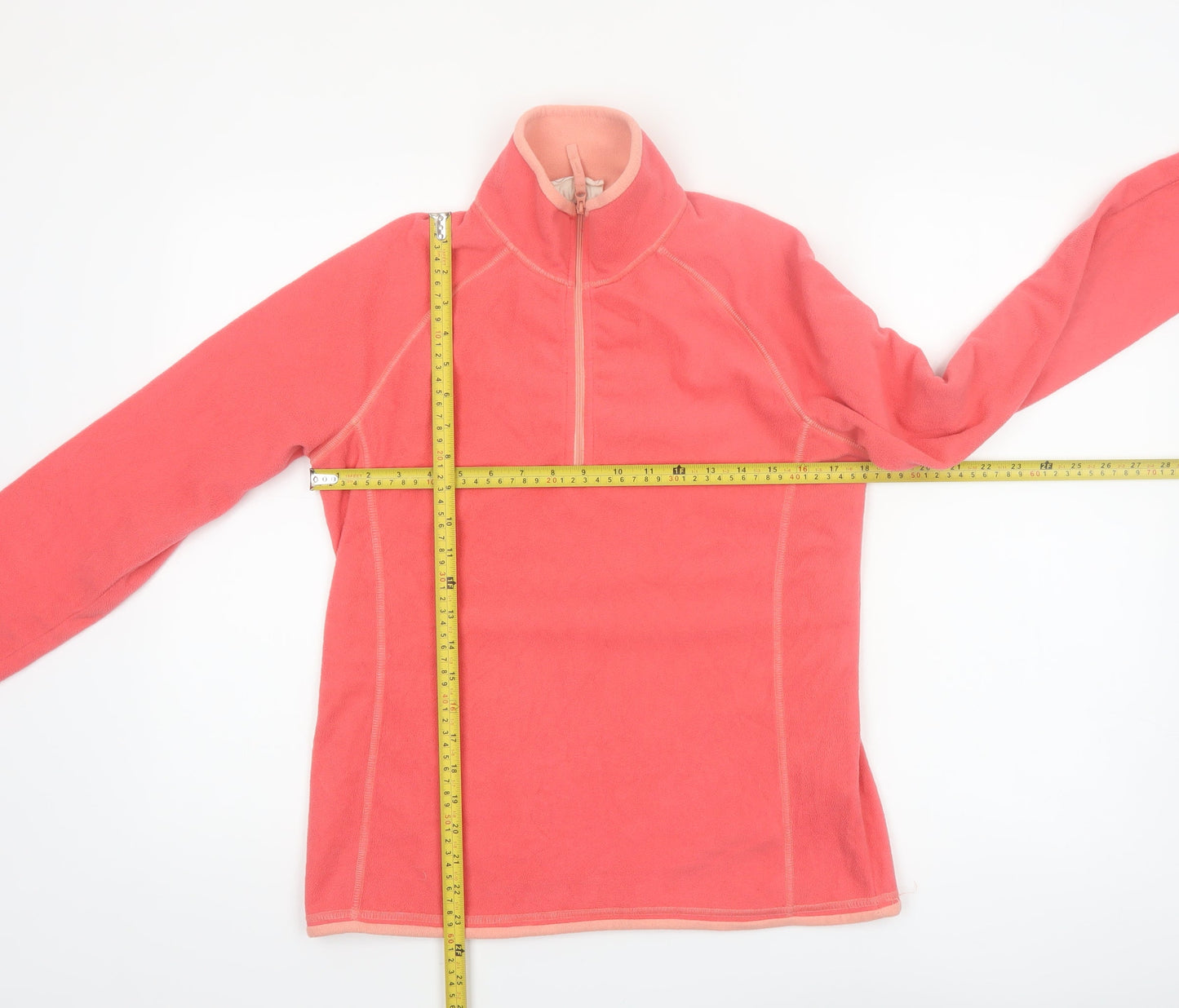 Mountain Warehouse Women Coral Pink Fleece 1/4 Zip Pullover UK 10