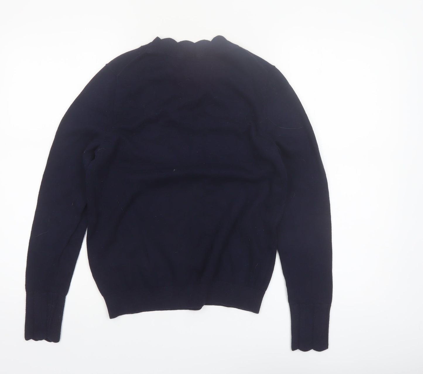 Boden Women Blue Cotton Wool Crew Neck Long Sleeve Jumper Size 12