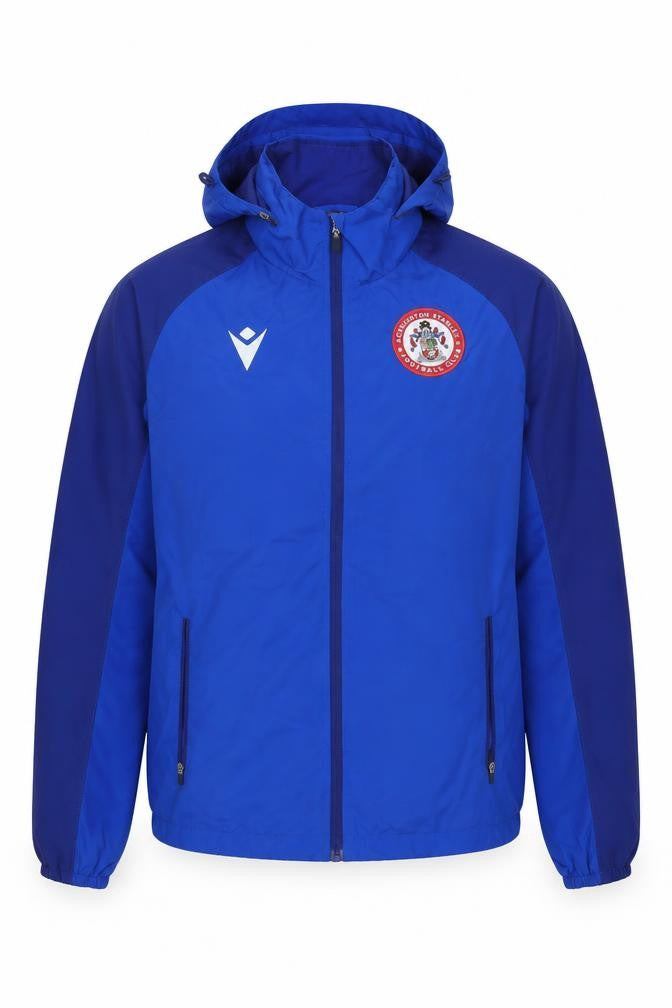 Macron Men’s Blue Hooded Windbreaker Jacket M Football Training