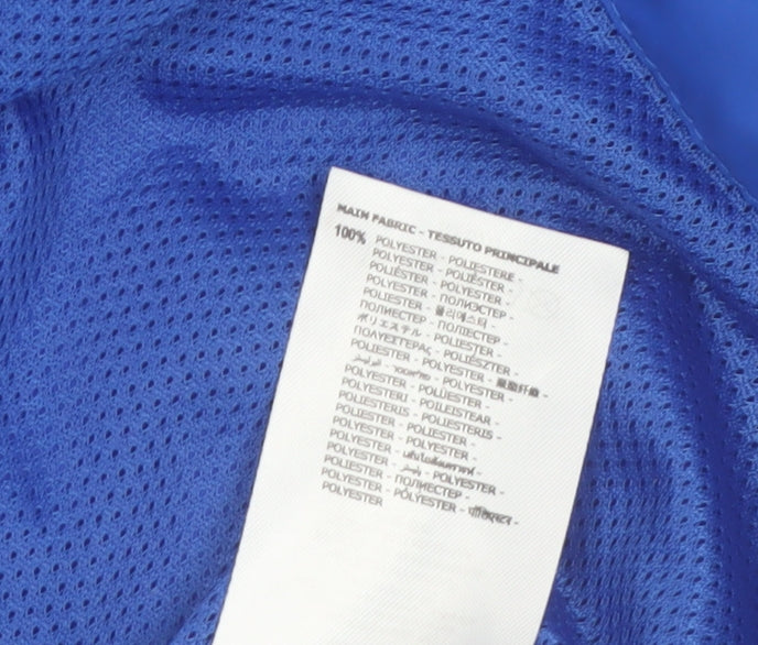 Macron Men’s Blue Hooded Windbreaker Jacket M Football Training