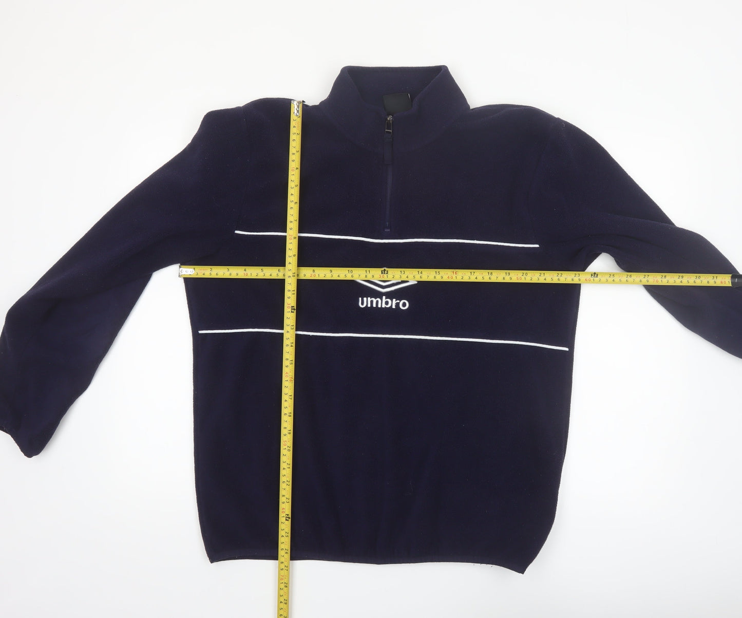 Umbro Mens Blue Fleece 1/4 Zip Pullover Sweatshirt Size L