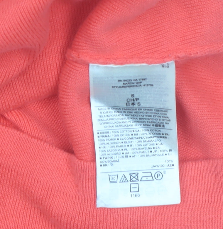 Gap Women’s Red Cotton Boat Neck Long Sleeve Jumper Size S