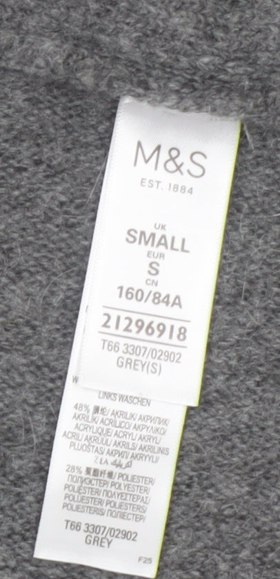 Marks and Spencer Women’s Grey Small Open Cardigan Mohair Blend Knit