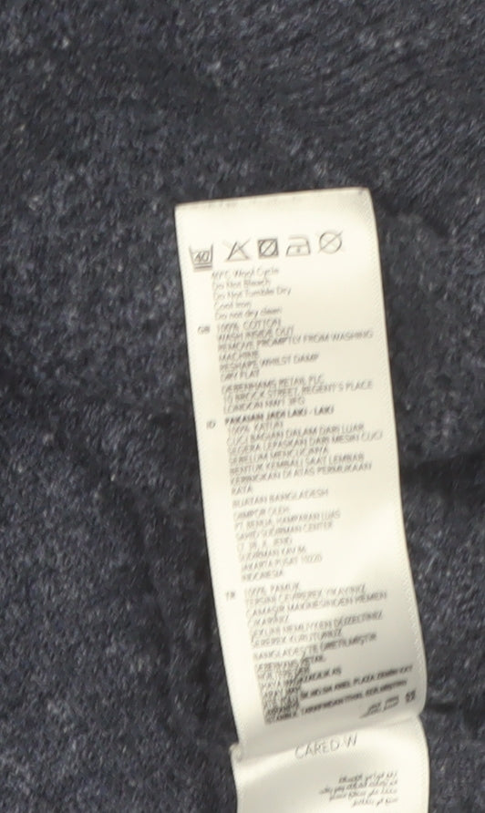 Mantaray Men's Blue Cotton V-Neck Jumper Size M