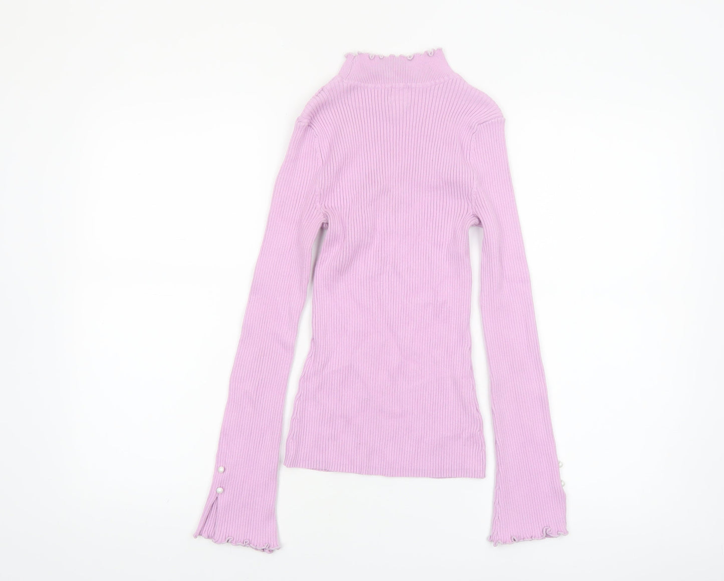 River Island Women’s Pink Mock Neck Slim Fit Jumper Size 10