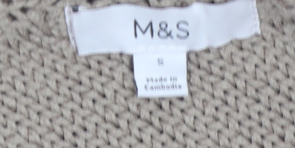 Marks and Spencer Women’s Beige Asymmetrical Knit Jumper Size S