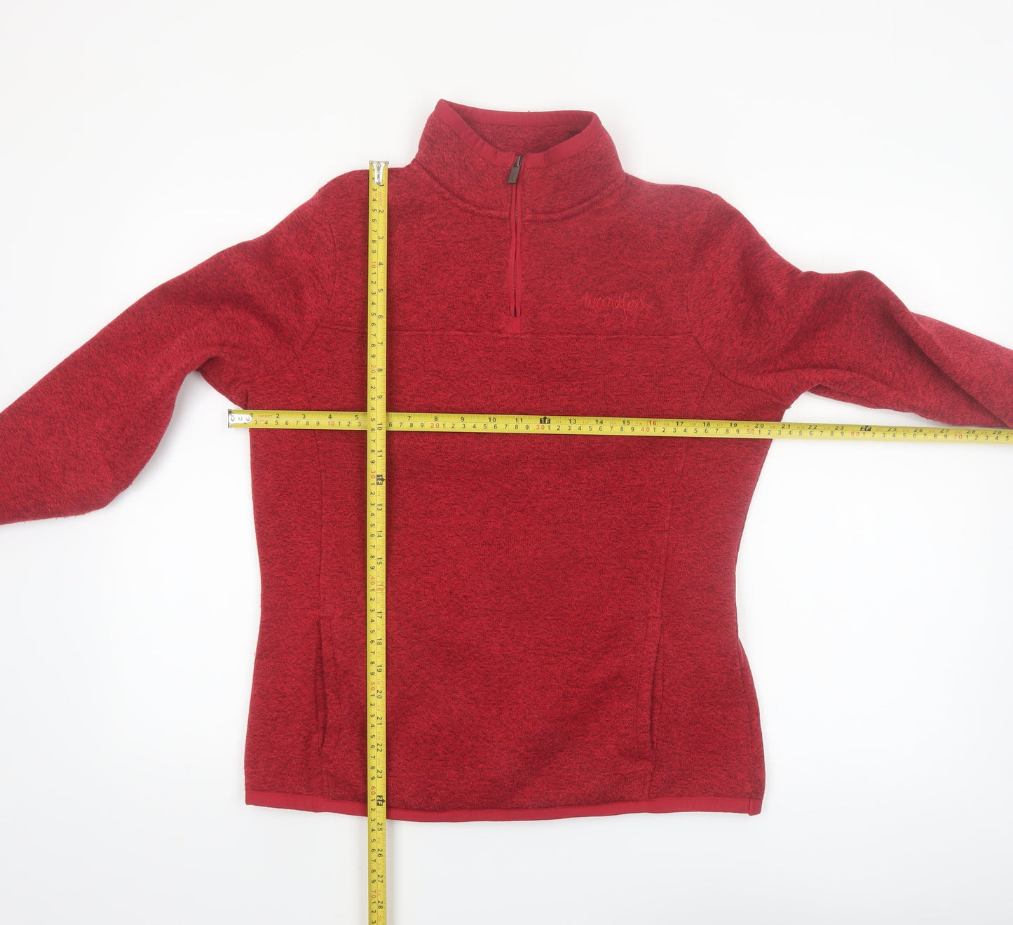 Weird Fish Women’s Red 1/4 Zip Fleece Sweatshirt Size 12