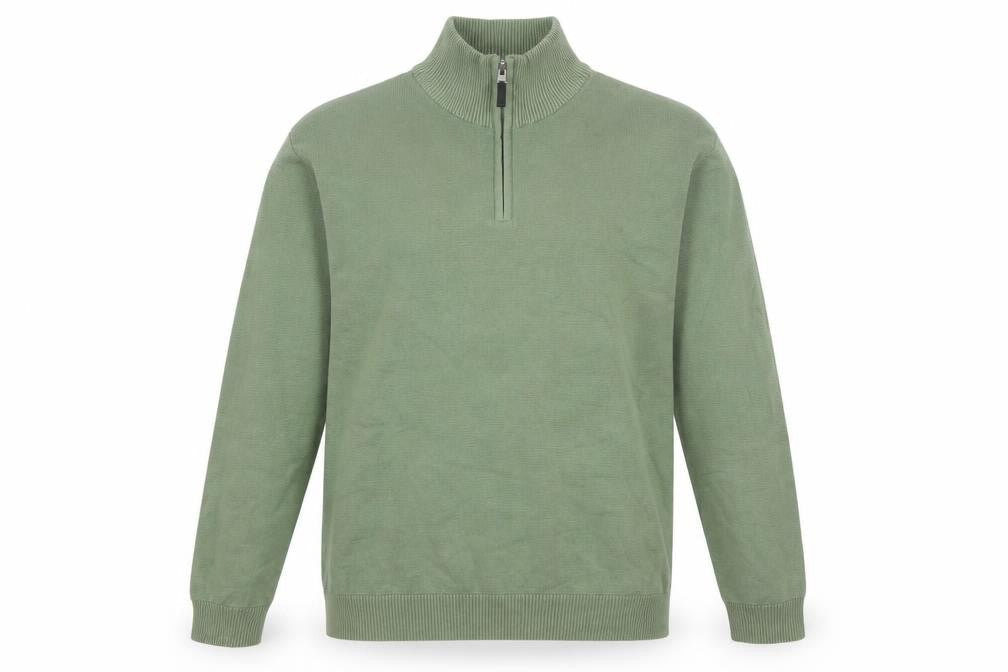Next Men’s Green Cotton Half Zip High Neck Jumper Size L