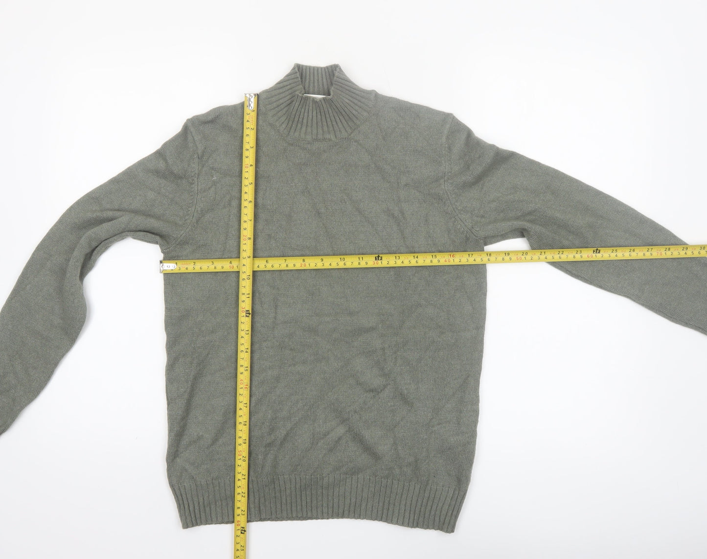 Vila Women Grey Mock Neck Knit Pullover Jumper M