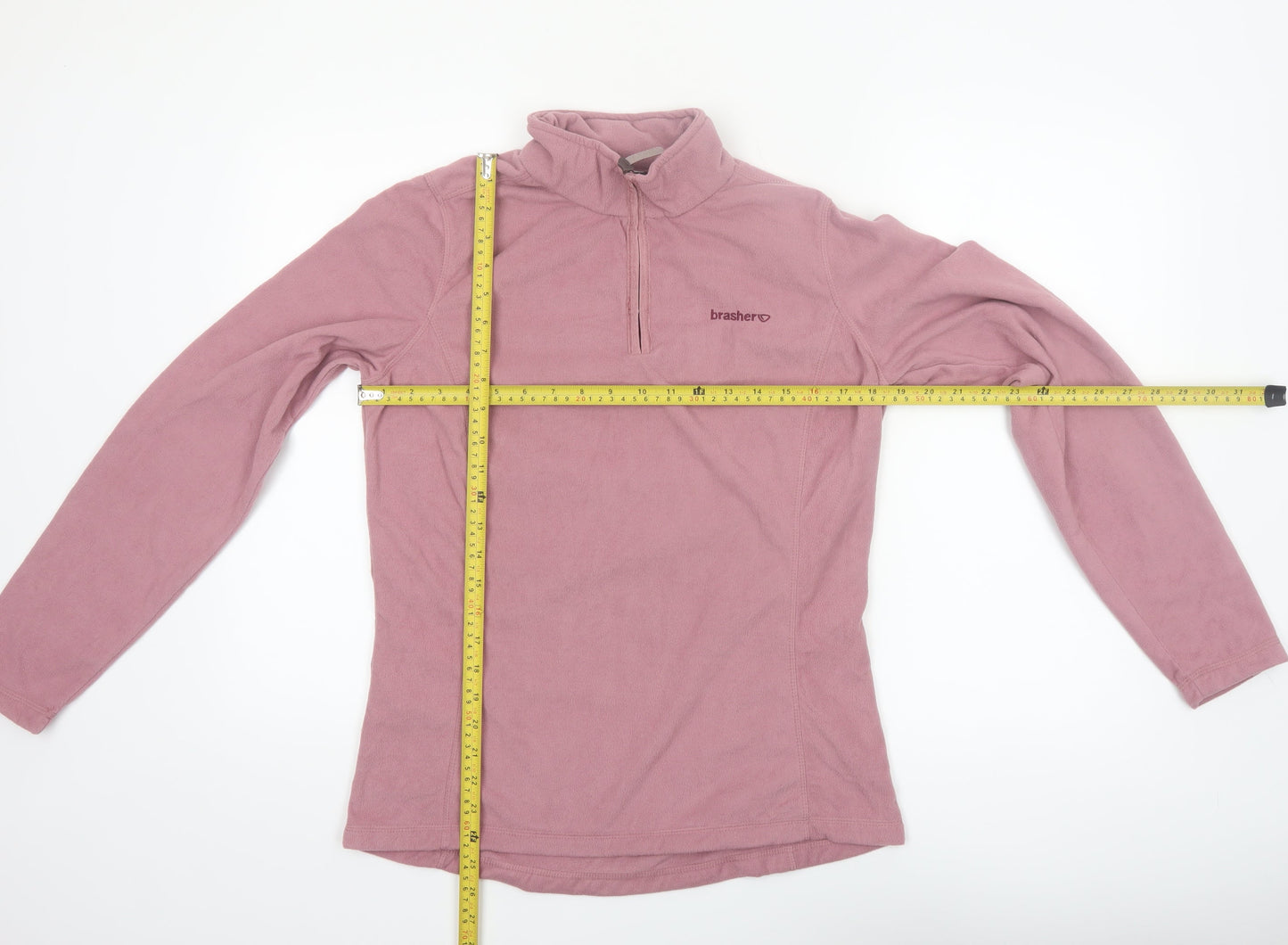 Brasher Women's Pink 1/2 Zip Fleece Pullover Sweatshirt UK 14