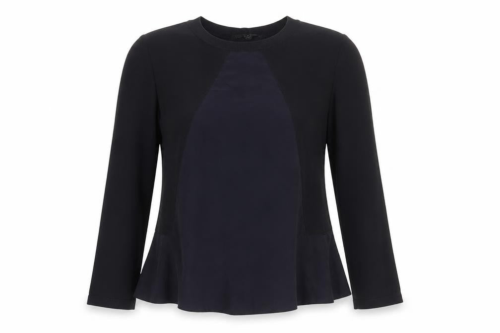 COS Women’s Navy Blue Long Sleeve Modal Blend Blouse Size S