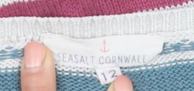 Seasalt Cornwall Women Multicoloured Striped Cotton Jumper Size 12