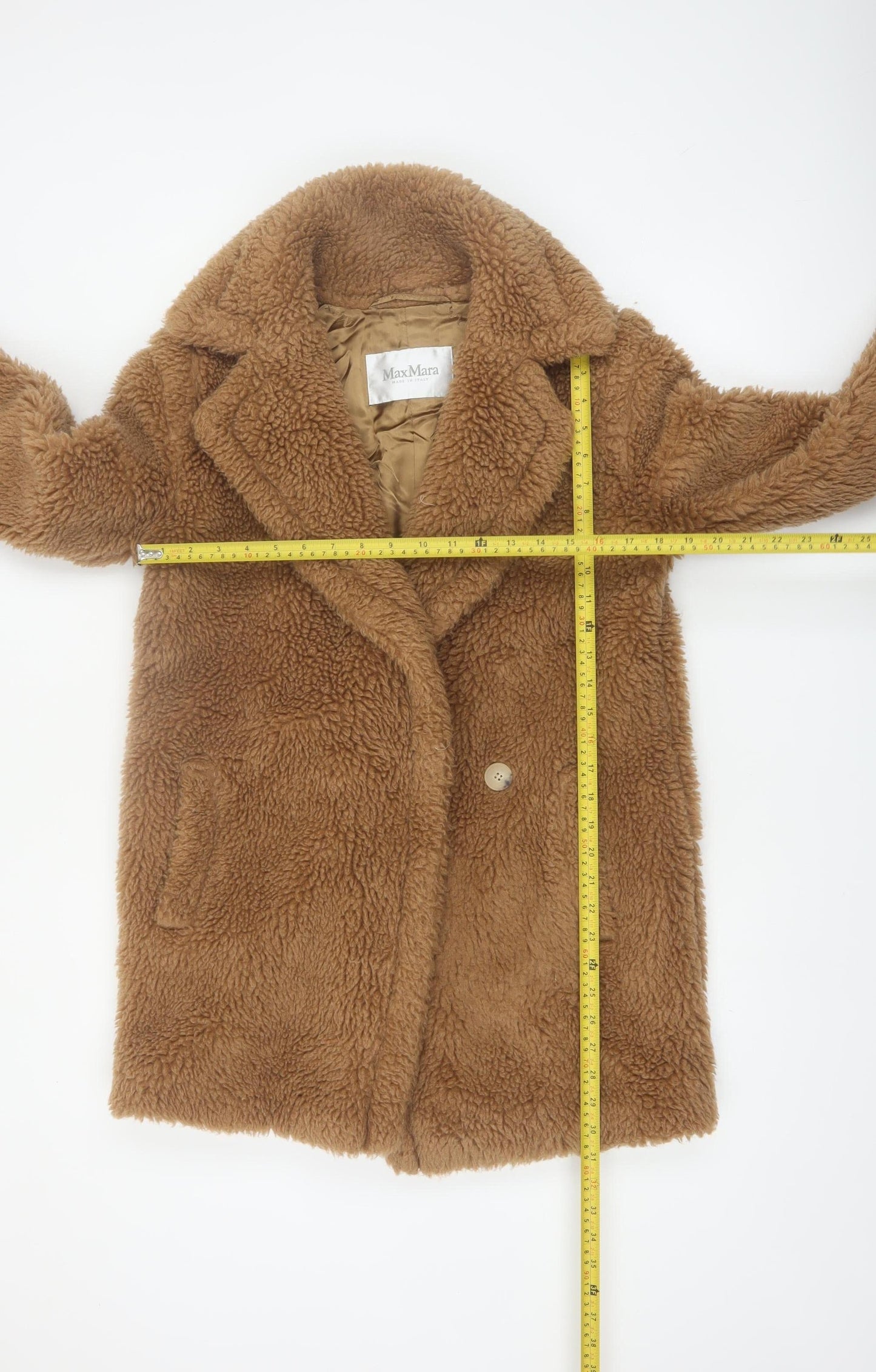 Max Mara Women Brown Camel Wool Blend Overcoat Size 6 UK