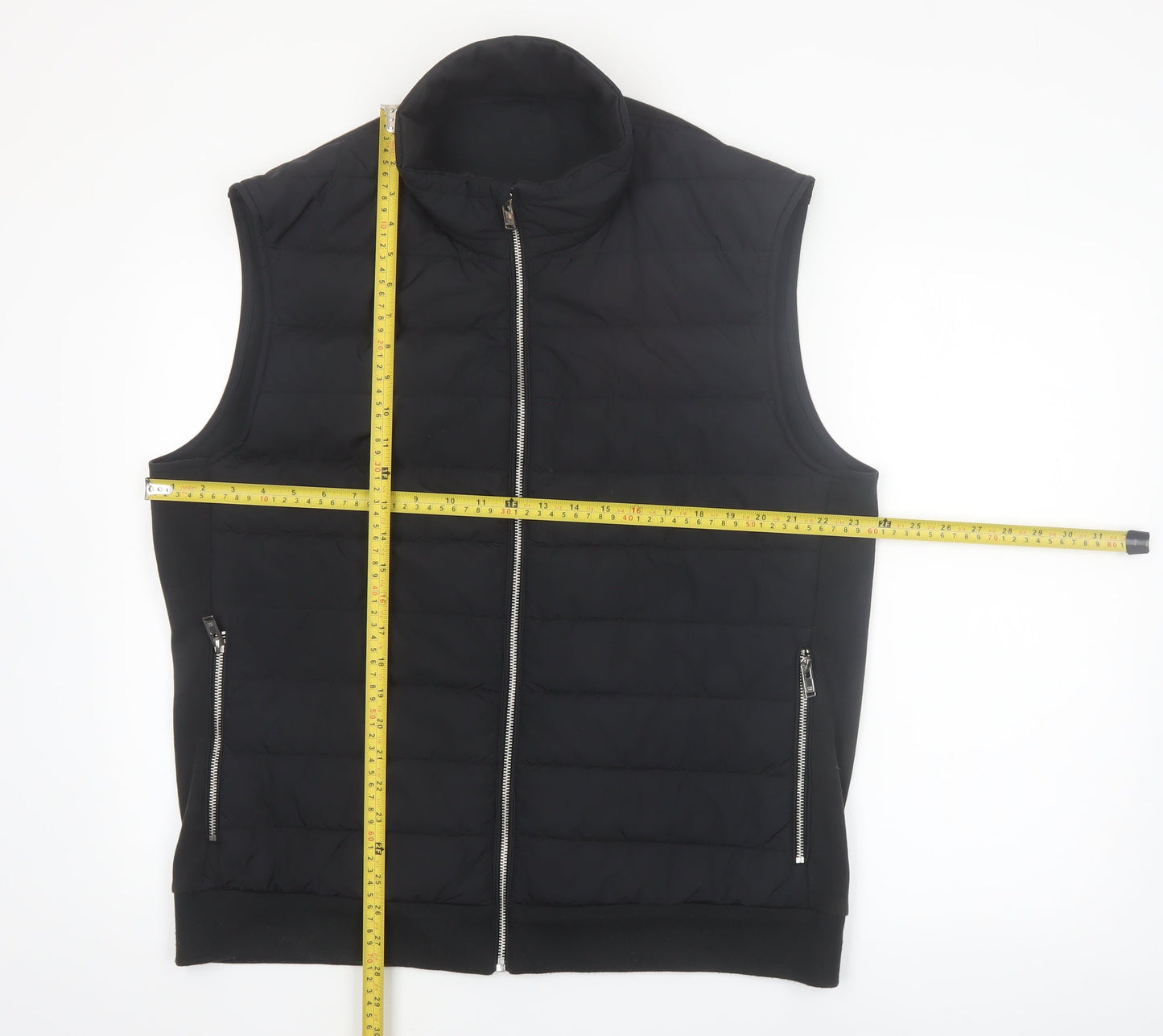 Next Men’s Black XL Quilted Bodywarmer Waistcoat Casual Zip Pockets