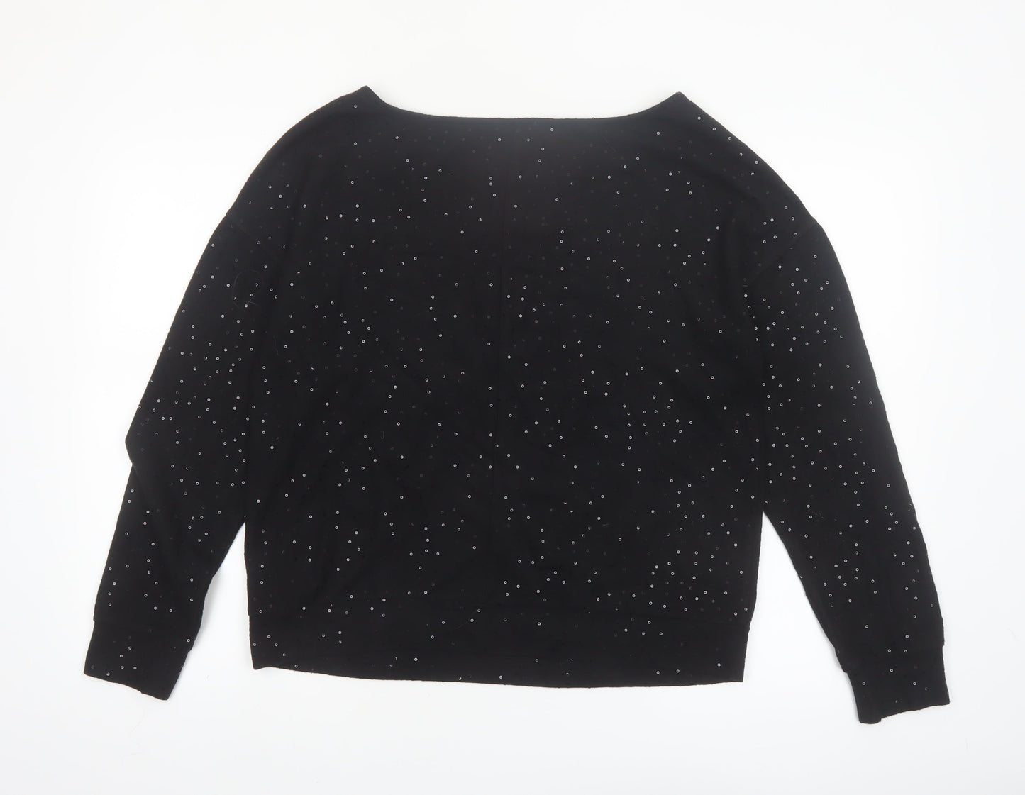Next Womens Black Rhinestone Pullover Jumper Size 12
