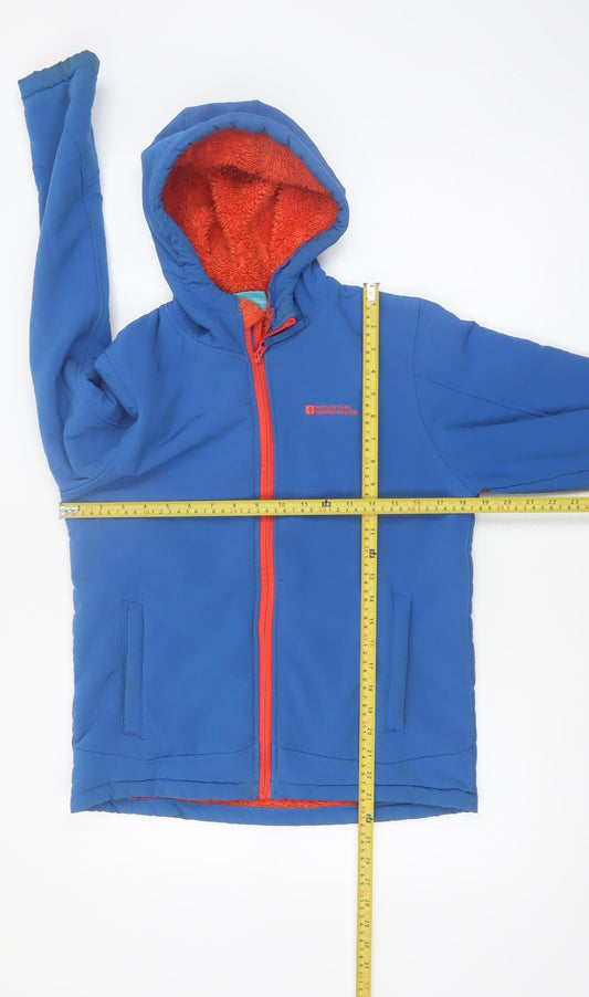Mountain Warehouse Boys Blue Hooded Softshell Jacket Age 13 Years Water Resistant