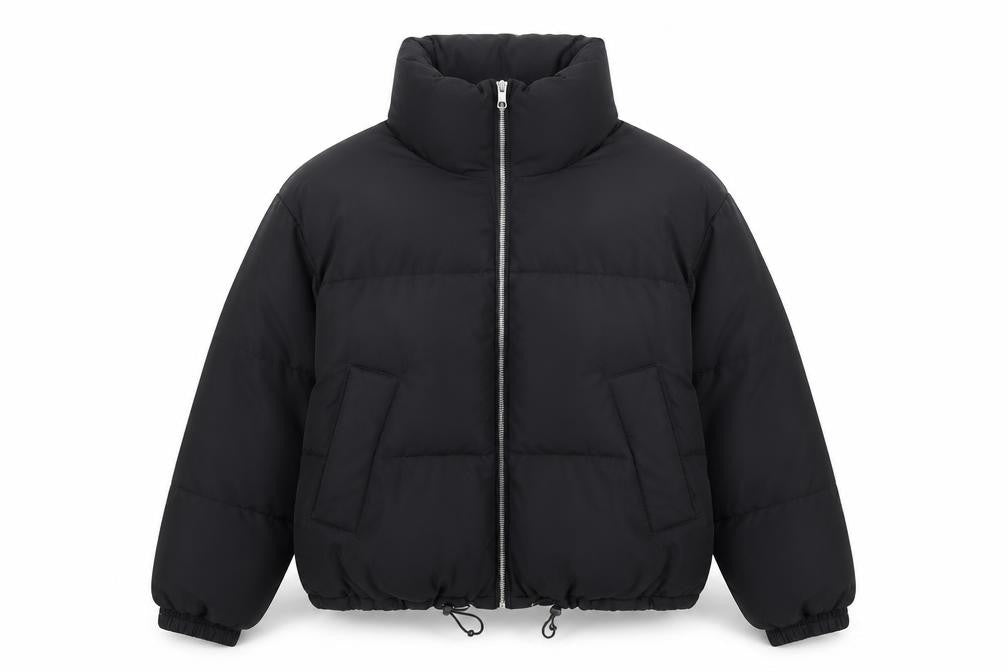 Pull&Bear Women Black Size 8 Puffer Jacket Winter Warm Polyester